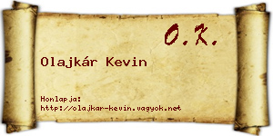 Olajkár Kevin névjegykártya